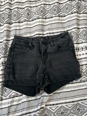 RSQ Black Denim Rolled Cuff Shorts